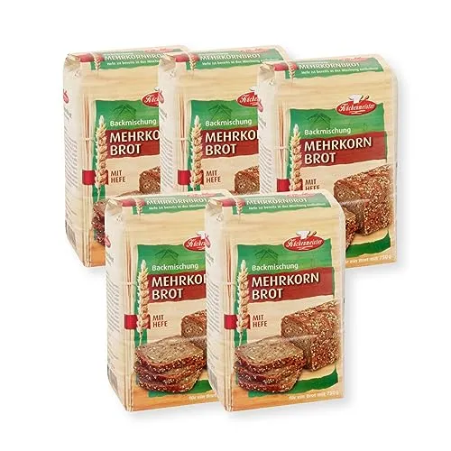 BIELMEIER KÜCHENMEISTER Brotbackmischung Mehrkornbrot 5 x 500 g I Brotbackmischungen für Brotbackautomat & Ofen I Brot mit Backmischung leicht gemacht