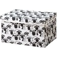 Lifeney Aufbewahrungsbox mit Deckel Shaun weiß, 25x37x21cm 833330 - Schachteln für Baby- & Kleinkinderzimmer, mit beliebtem Shaun das Schaf Motiv; bietet extra viel Stauraum, abnehmbaren Deckel und Tragegriff für einfache Handhabung; langlebig und pflegeleicht.