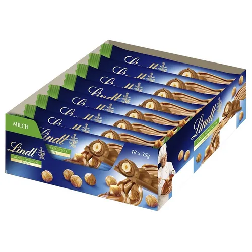  Lindt Nuss Deluxe Ganze Haselnuss Milch 18 Riegel je 35g 43,38€/1kg