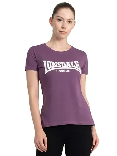 Lonsdale Damen-T-Shirt aus Baumwolle,Rundhalsausschnitt FreizeitkleidungAXL
