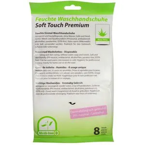 Medi-Inn Einmalwaschlappen Soft Touch, 23 x 14,5cm, feucht, mit Aloe Vera, 8 Stück