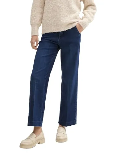 TOM TAILOR Damen Wide Leg Jeans mit Bügelfalte von Tom Tailor