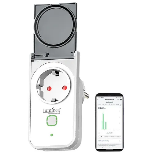 Luminea Home Control Zeitschaltuhr Outdoor: Outdoor-WLAN-Steckdose, Energiekostenmesser, App, Matter-zertifiziert (Zeitschaltuhr Digital Steckdose, WLAN Smart Life, Fernbedienung)