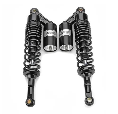 Zaddox Motorrad Stossdämpfer hinten 400mm Federbein Paar Universal RS2B - Motorrad-Stoßdämpfer mit progressiver Federung und einstellbarer Federvorspannung für optimales Fahrverhalten. Max. Tragkraft 300 kg, ideal für diverse Motorradtypen.