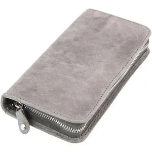 Alassio Schreibgeräte-Etui für 3 Schreibgeräte, grau - Elegantes Etui aus echtem Leder, bietet Platz für 3 Schreibgeräte und hat praktische Schlaufen für USB-Sticks. Ideal als hochwertige Geschenkverpackung.