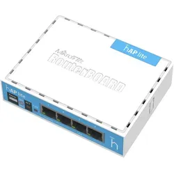 MikroTik RouterBOARD hAP-Lite RB941-2nD - Leistungsstarker Wireless Router - Router mit 4-Port-Switch, 2,4 GHz WLAN und 650 MHz CPU, ideal für Zuhause oder Büro. Integrierte Antennen und RouterOS für umfassende Netzwerkverwaltung.