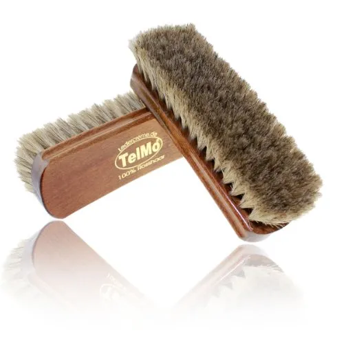 TelMo Glanzbürsten helles Rosshaar Glanzbürste Schuhbürste 170mm 100% Rosshaar