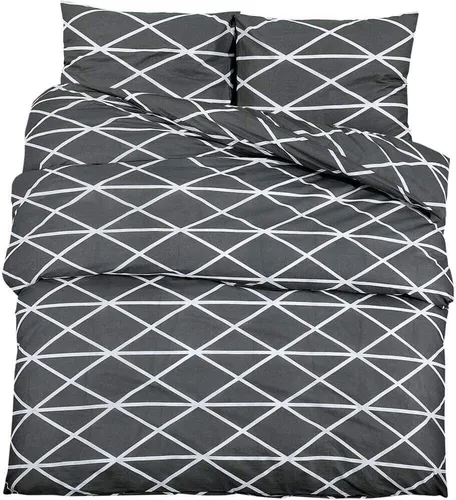 vidaXL Bettwäsche-Set Grau 200x200 cm aus 100% Baumwolle - Bettwäsche aus 100% Baumwolle, weich und pflegeleicht. Verleiht deinem Schlafzimmer einen eleganten Look und ist nach OEKO-TEX Standard 100 zertifiziert.