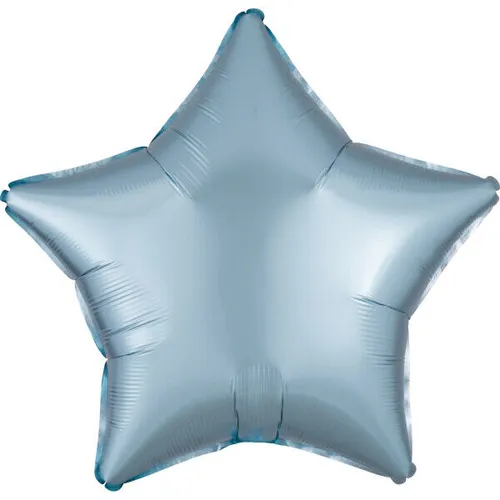 Folienballon Stern Satin pastelblau 45cm Helium Party Hochzeit Geburtstag Deko
