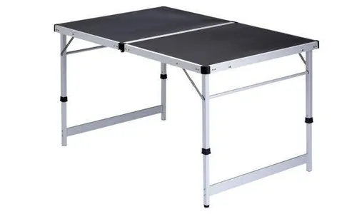 ISABELLA Klapptisch 60 x 120 cm - Camping-Möbel mit wetterfester Aluminium Platte, ideal für begrenzten Stauraum. Zusammenfaltbar auf 60 x 60 cm, inklusive Transporttasche.