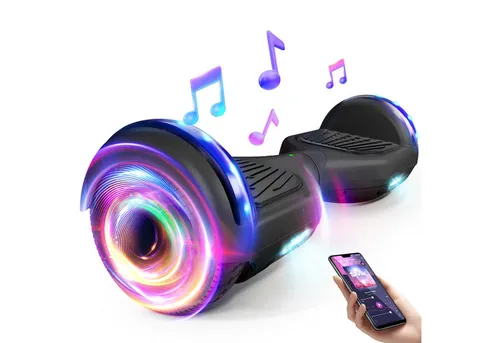 SISIGAD Balance Scooter 6,5 Zoll mit LED-Lichtern und Bluetooth - E-Bikes: SISIGAD Hoverboard mit 6,5 Zoll Rädern, LED-Beleuchtung und Bluetooth-Lautsprecher - ideal für sicheres Fahren und Musikgenuss. Perfektes Geschenk für Kinder!