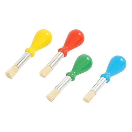 4x Pinsel mit Kugelgriff 11,5cm Malanfänger handlich Kleinkindpinsel Kita-Pinsel