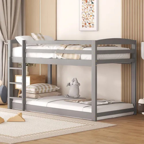 Etagenbett mit 2 Schlafgelegenheiten, 90x200 cm, aus Kieferholz - Praktisches Etagenbett für Kinder mit zwei Liegeflächen und sicherem Rausfallschutz. Inkl. stabiler Trittleiter und Lattenrost – ideal für Platzersparnis und kreatives Spielen!