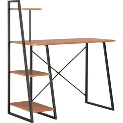 vidaXL Schreibtisch mit Regaleinheit in Schwarz und Eiche - Kinderschreibtisch mit integriertem Regal, bietet viel Stauraum und einen stabilen Arbeitsplatz für kreative Projekte und Hausaufgaben.
