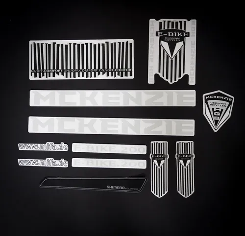 Non-Branded Fahrradrahmen Fahrrad Rahmen Aufkleber Schriftzug Set Decal Bike silber Design