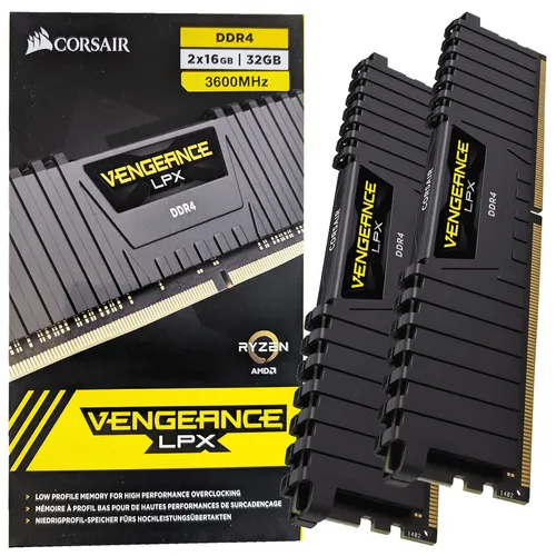 Corsair Vengeance LPX 32GB (2 x 16GB) DDR4 3600MHz C18 - Hochleistungs-Arbeitsspeicher Kit, optimiert für AMD und mit effizientem Wärmeableitungsdesign