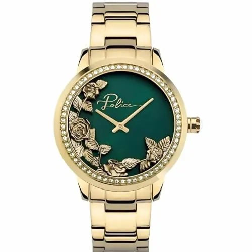 Damenuhr Police PEWLG2202203 - Elegante Armbanduhr in Gold - Armbanduhren für Damen, stilvolles Design mit goldfarbenem Edelstahl und einem Durchmesser von 34 mm, inklusive Markenetui.
