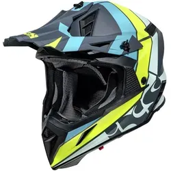 IXS 189 2.0 Motocross Helm, gelb-blau, Größe XL für Männer - Motorradhelm mit optimaler Belüftung und hochwertigem Innenfutter für maximalen Komfort und Sicherheit beim Fahren.