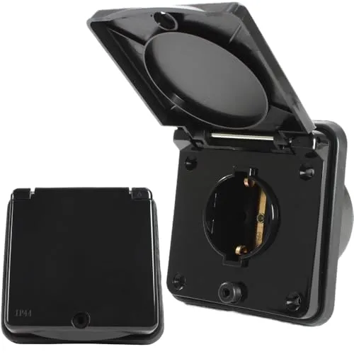 HABA B.V. Steckdose Einbausteckdose IP44 220V in schwarz von HABA