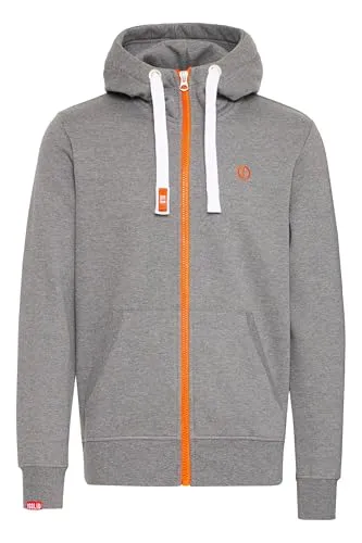 !Solid SDBenn High Neck Herren Zip-Hoodie Sweatjacke Kapuzenjacke Hoodie mit Kapuze Reißverschluss Kängurutasche Baumwollmischung Regular fit, Größe:S, Farbe:Grey Melange (8236)