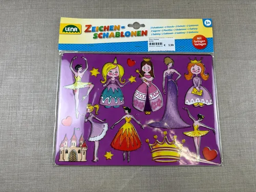 Lena 65766 - 2er Zeichenschablonen Set Prinzessinnen und Elfen, fördert Kreativität und Feinmotorik für Kinder ab 3 Jahren