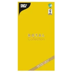 Tischdecke ROYAL Collection 120 cm x 180 cm gelb - Hochwertige 5-lagige Papier-Tischdecke, FSC®-zertifiziert und umweltfreundlich, ideal für festliche Anlässe oder tägliche Nutzung.