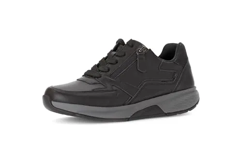 Gabor Damen Low-Top Sneaker, Frauen Halbschuhe,Freizeitschuhe,Turnschuhe,Laufschuhe,schnürschuhe,schnürer,Business,schwarz,41 EU / 7.5 UK