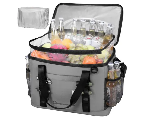 45L Camping Kühltasche mit Isolierabdeckung - Kühlboxen & Kühltaschen mit 5-Schichten-Isolierung für bis zu 16 Stunden Eisretention, ideal für Picknicks, Camping und Strandausflüge.
