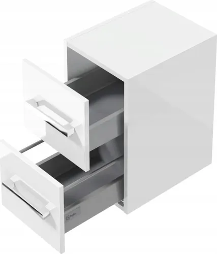 Badezimmer Wandschrank weiß glänzend 2 Schubladen 30x40x50cm Kommode Granada