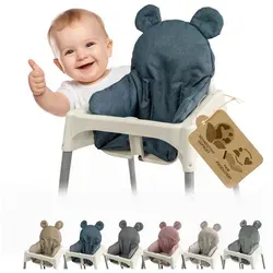 BambiniWelt by Rafael K. Hochstuhlauflage Sitzbezug Kissen Ersatzbezug kompatibel mit Ikea Hochstuhl Antilop M2, weich, waschbar, langlebig grün