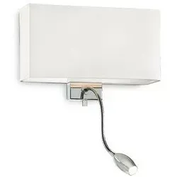 Produktbild Ideal Lux Wandleuchte HOTEL AP2, 2-flammig, E27 + LED-Spot, Weiß