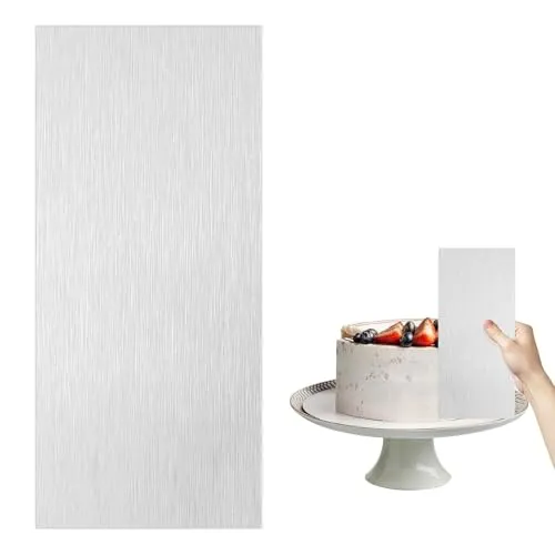 ZHITENG Tortenspachtel, Kuchenschaber aus Edelstahl 22 X 8 cm, Premium Mehrzweck Tortenausstecher, Tortenspachtel Glätter, Antihaft Teigkarte Edelstahl, für Kuchen Buttercreme DIY Werkzeug (Silber)