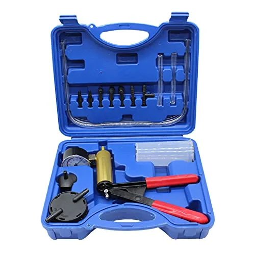 LLCTOOLS Kfz Dog Bremsenentlüftungsgerät | Druckluft | Vakuumpumpe | Spezialwerkzeug Kfz | Bremsflüssigkeit auswechseln | Bremse entlüften Auto/Motorrad | Handvakuumpumpe