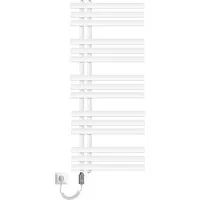 LuxeBath IRON EM Designheizkörper 500x1200mm - Eleganter Badheizkörper in Weiß mit präziser Temperaturregelung und 1200W Heizleistung, ideal für eine wohlige Wärme in Ihrem Badezimmer.