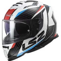 LS2 FF800 Storm II Racer Helm - Größe 2XL, weiss-rot-blau für Männer - Motorradhelm mit kratzfestem Visier und atmungsaktivem Innenfutter. Ideal für Sicherheit und Komfort bei jeder Fahrt.