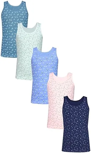 TupTam Mädchen Unterhemden 5er Pack – Bequeme Baumwoll Tank Tops - Tops für Mädchen im 5er Pack aus hochwertiger Baumwolle, ideal für jeden Tag. Die ärmellosen Shirts sind bequem, dehnbar und in tollen Farben erhältlich.