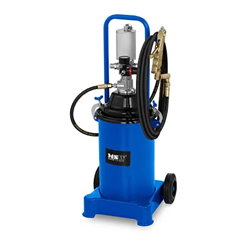 MSW PRO-G 12M Werkstattpresse - Werkstattpresse pneumatisch mit 12 l Fassungsvermögen, 300-400 bar Pumpendruck und mobilen Rädern für einfache Handhabung in Werkstätten und Landwirtschaft.