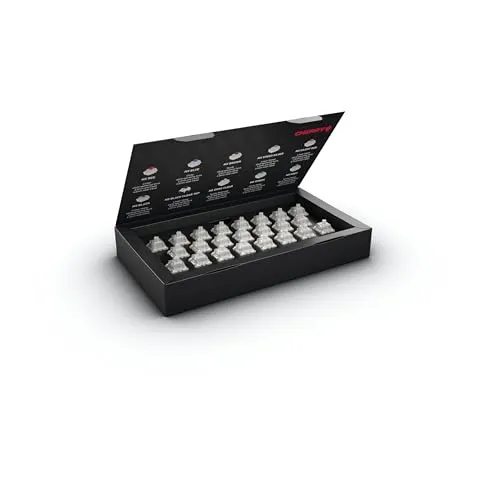 CHERRY MX RGB ERGO CLEAR Switch Kit, 23 Mechanische Tastatur-Schalter, für Hot Swap oder Gaming-Keyboard, Taktiler Switch ohne Klick, Leichtgängig & Spürbar