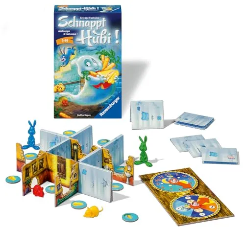 Ravensburger 23352 - Schnappt Hubi, Mitbringspiel für 2-4 Spieler, Kinderspiel ab 5 Jahren, kompaktes Format, Reisespiel, Brettspiel
