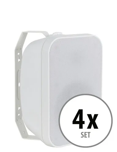 McGrey OLS-5251WH Outdoor-Lautsprecher Set 50 Watt - 4er Set wetterfeste Zwei-Wege HiFi Lautsprecher (IP56), ideal für Garten, Terrasse oder Gastronomie, mit 5,25'' Woofer für kraftvollen Sound und 1'' Hochtöner für klare Höhen.