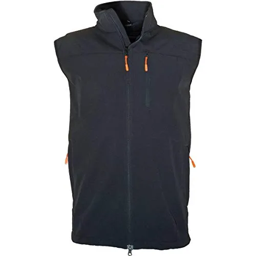 Blue Wave Schwarze Softshellweste für Herren in großen Größen bis 8XL, Größe:5XL