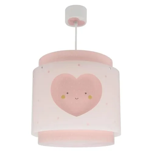 Dalber Lampe kinderzimmer, kinderlampe Pendelleuchte Hängelampe, Deckenleuchte Kinder, Deckenlampe kinderzimmer Baby Dreams Herz Rosa, 76012S, E27