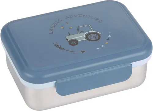 Lässig Brotdose Kinder - Edelstahl Lunchbox, Adventure Tractor - Brotdosen für Kinder, aus robustem Edelstahl und BPA-frei, ideal für Schule und Ausflüge, mit auslaufsicherem Silikonring für sorgenfreies Transportieren.