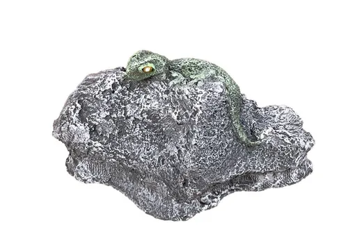 Stone and Style Gartenfigur Gecko auf Stein - Frostfeste Steinfigur mit detailreichem Gecko-Design, ideal für Garten und Terrasse. Handgefertigt aus hochwertigem Steinguss, wetterbeständig bis -30 °C – ein charmantes Deko-Element für Naturliebhaber.