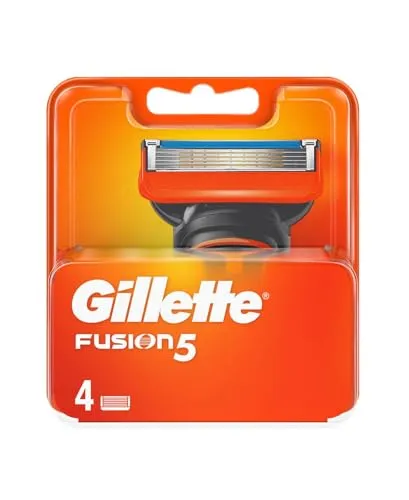 Gillette Fusion5 Rasierklingen 4 St. - Nassrasierer, 4 Ersatzklingen für Herren, garantieren eine perfekte und glatte Rasur, erfrischen die Haut und minimieren Hautreizungen.
