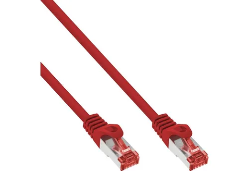 Inline InLine® Patchkabel, S/FTP (PiMf), Cat.6, 250MHz, PVC, CCA, rot, 0,3m LAN-Kabel