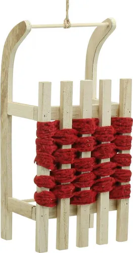 Deko Schlitten Holz Weihnachtsschlitten Rodel Weihnachtsdeko L42×B17×H12cm