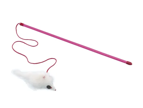 Nobby Angel mit Fellmaus Langhaar46 cm; 75 cm Band Katze Spielzeug