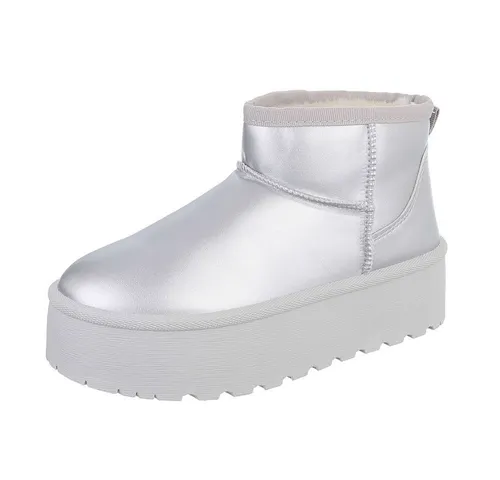 Ital-Design Damen Snowboots Freizeit Snowboots Plateaustiefeletten Snowboots (87124639) Flach Plateaustiefeletten in Silber