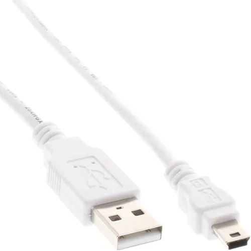 InLine® USB 2.0 Mini-Kabel, USB A Stecker an Mini-B Stecker (5pol.), weiß, 0,5m